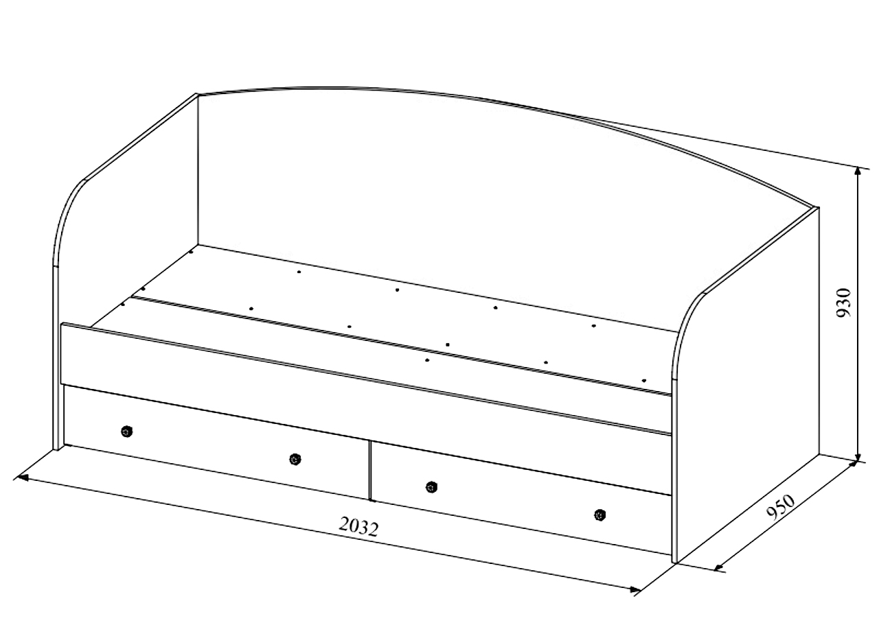 Кровать с ящиками ДКД 2000.1 "Сканди" ДСВ от магазина мебели МегаХод.РФ