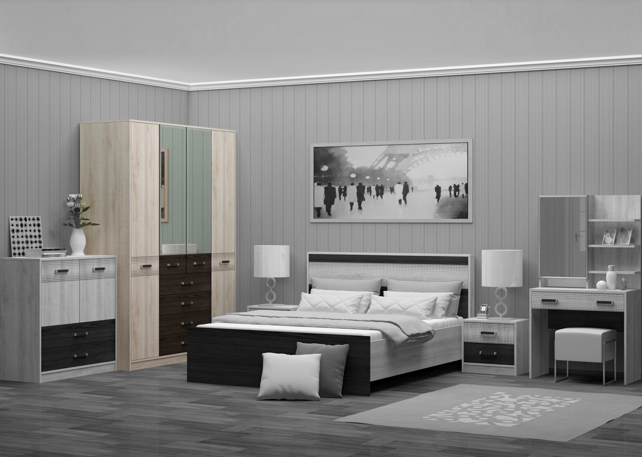 Шкаф 4-х створчатый с ящиками "Румба" от магазина мебели МегаХод.РФ