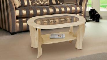 Стол журнальный со стеклом "Овальный"