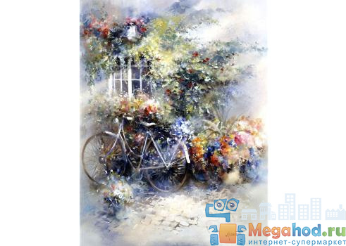 Репродукция "Велосипед в цветах" от магазина мебели MegaHod.ru