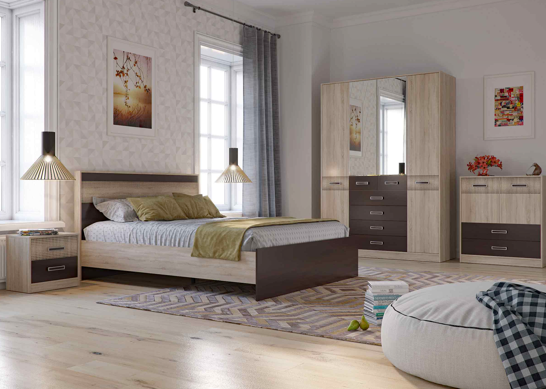 Шкаф 4-х створчатый с ящиками "Румба" от магазина мебели МегаХод.РФ