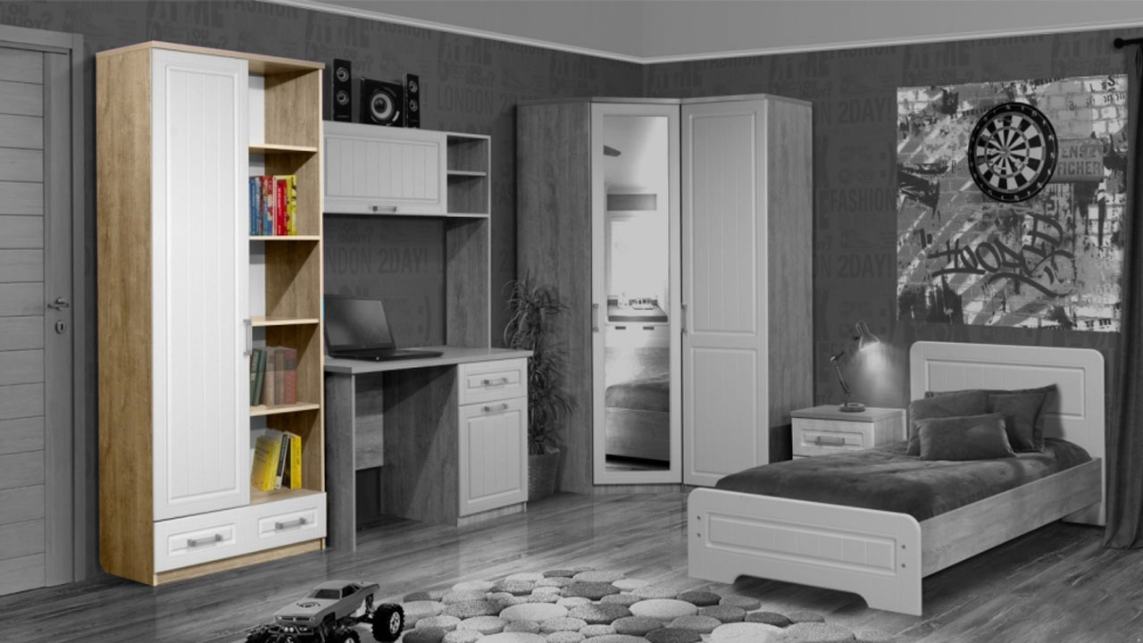 Шкаф комбинированный ЮН3 "Юниор 7 Прованс" от магазина мебели МегаХод.РФ