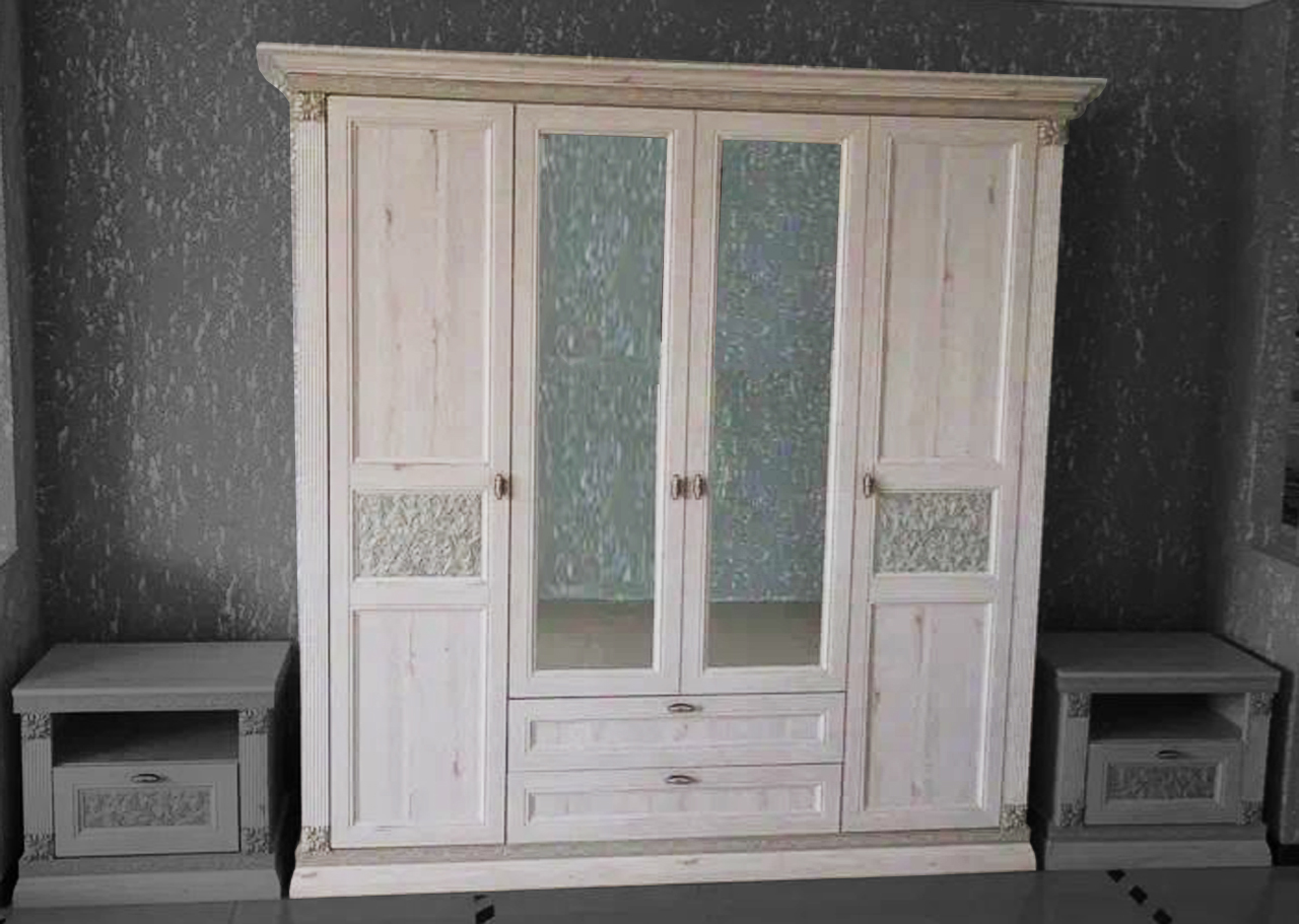 Шкаф 4-х створчатый с ящиками "Версаль" глория от магазина мебели МегаХод.РФ