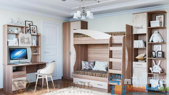 Кровать двухъярусная с ящиком "Город" от магазина мебели МегаХод.РФ