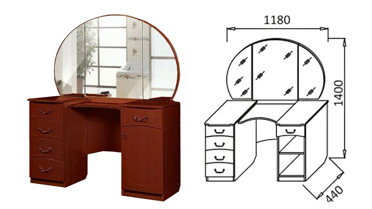 Стол туалетный 4 "Ивушка 5" от магазина мебели Megahod.ru