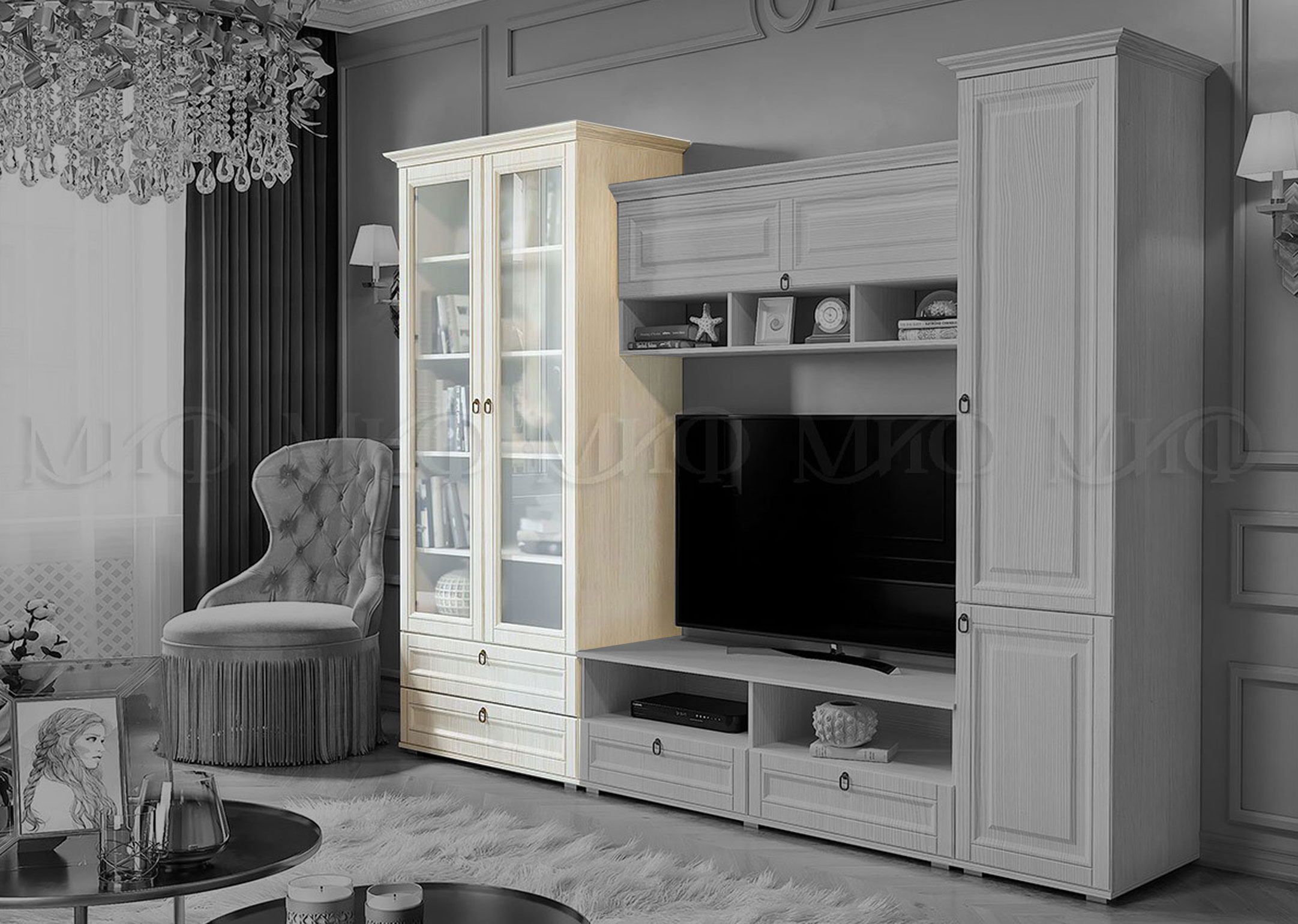 Шкаф со стеклом "Престиж 1" от магазина мебели МегаХод.РФ